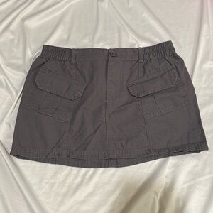 Gray Cargo Mini Skirt